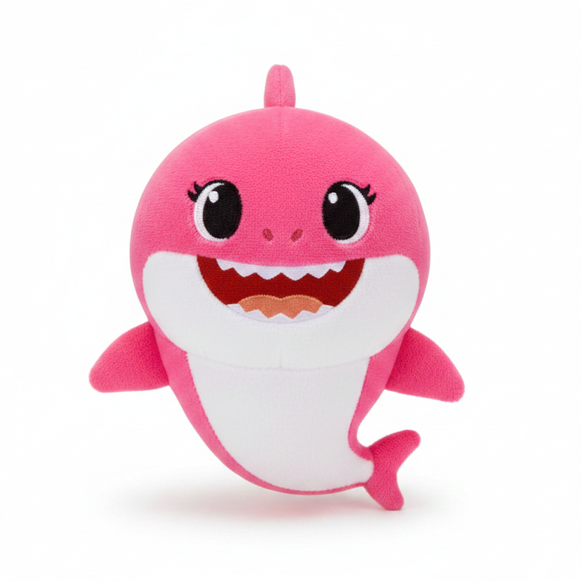 Baby Shark Peluche Portachiave ROSA Sonoro