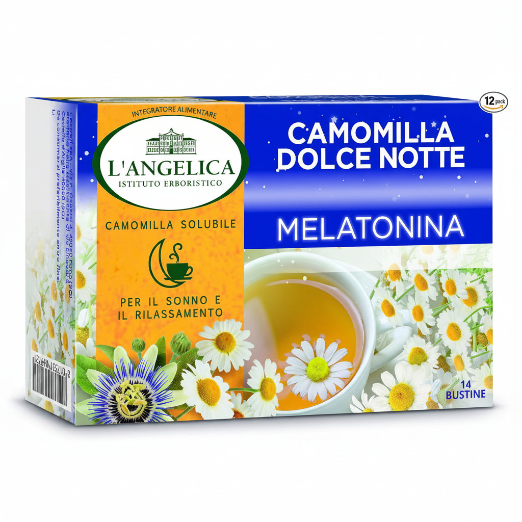 L'Angelica Camomilla Solubile Dolce Notte con Melatonina - Confezione da 14 Bustine