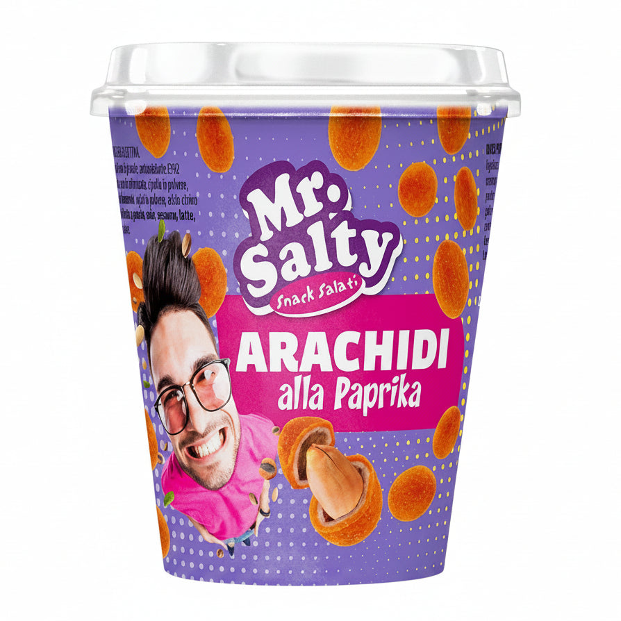 Mr. Salty Arachidi alla Paprika - Bicchiere Snack Salati Croccanti