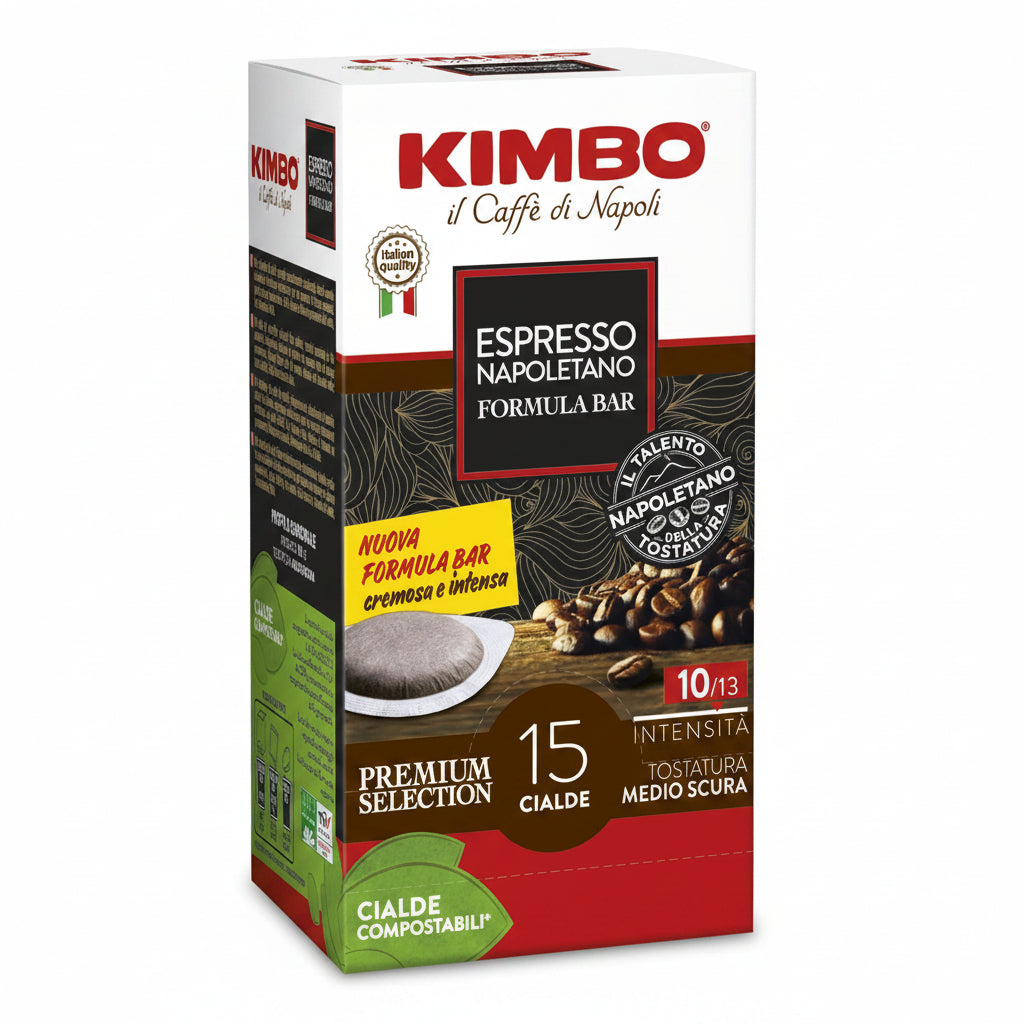 Kimbo Espresso Napoletano Cialde Caffè Formula Bar Compostabili ESE 44 mm - Confezione da 15 Cialde