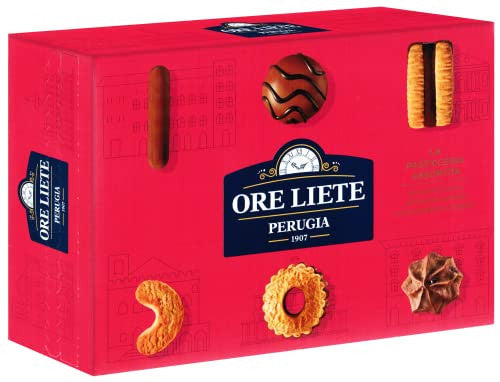 Ore Liete Perugia 450 g- La Pasticceria Assortita in Confezione Regalo Rossa