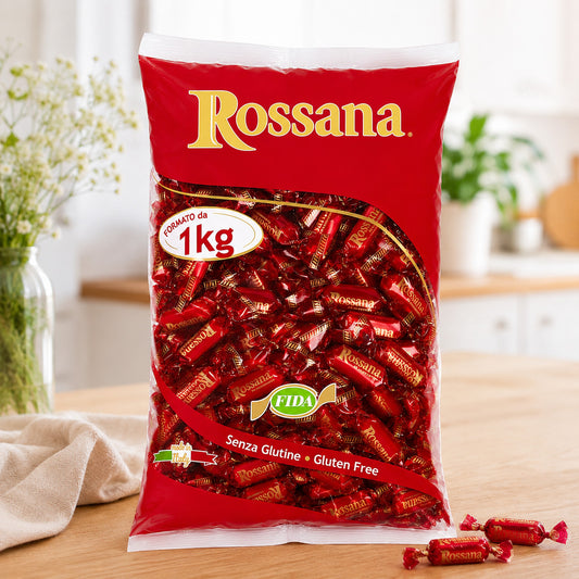 Caramelle Rossana Originale Fida - Busta Scorta 1 Kg Caramelle Ripiene Senza Glutine