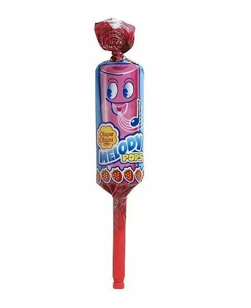 Chupa Chups Melody Pops Fragola - Box Espositore con Lecca Lecca Fischietto Musicale
