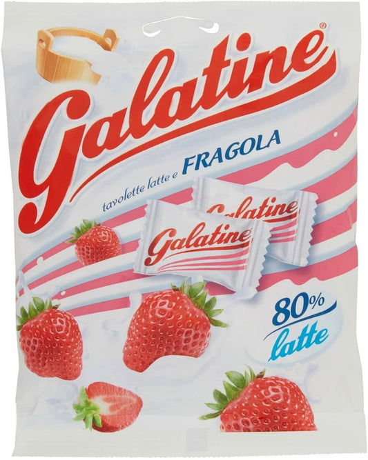 Galatine Latte e Fragola - Busta da 125 gr Caramelle