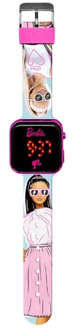 Barbie - Orologio LED Digitale per Bambini con Cinturino Decorato