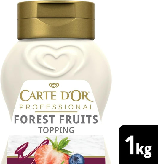 Carte d'Or Professional - Topping Frutti di Bosco in Flacone da 1kg per Gelati e Dessert
