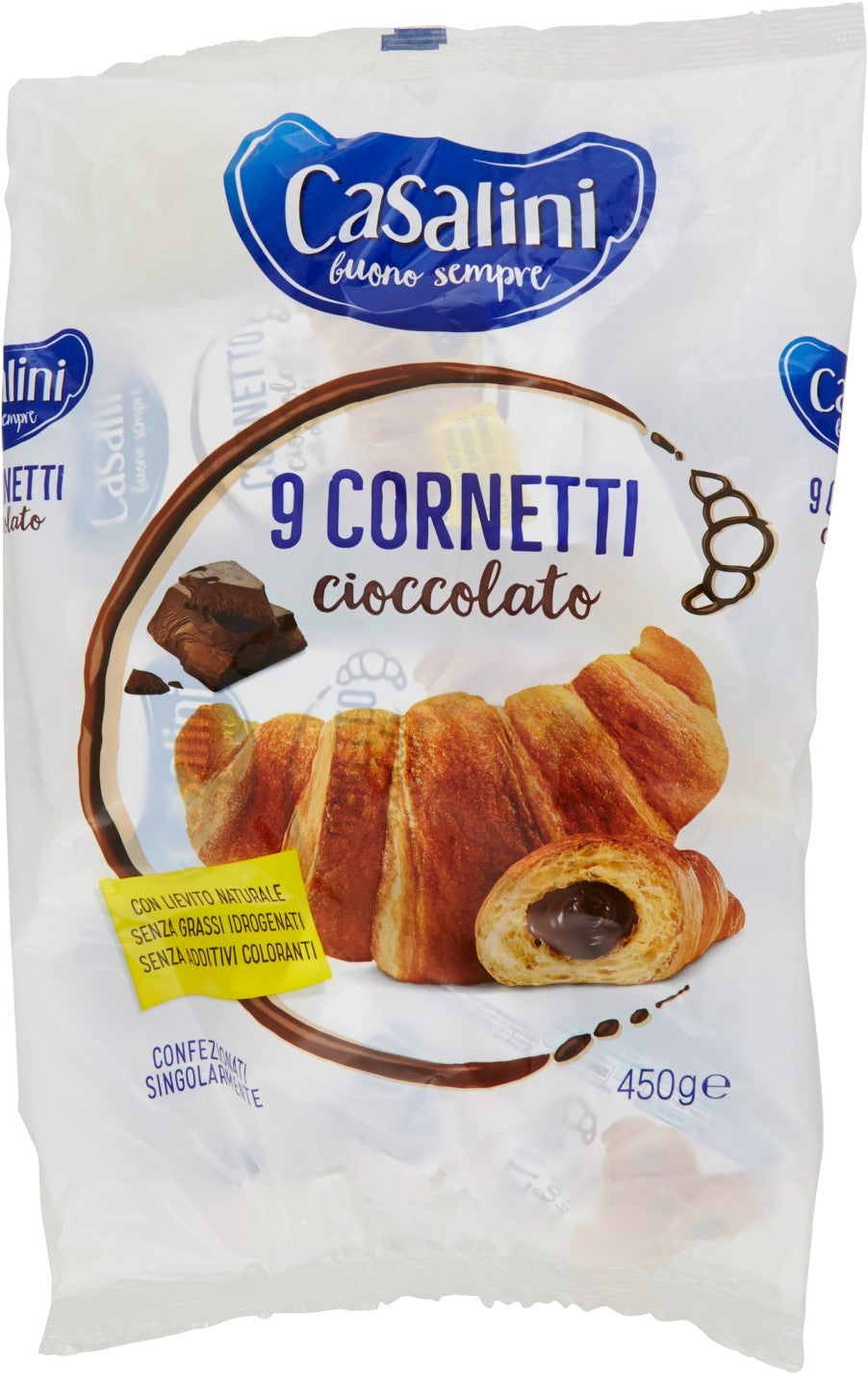 Casalini 9 Cornetti al Cioccolato - Confezione da 450g