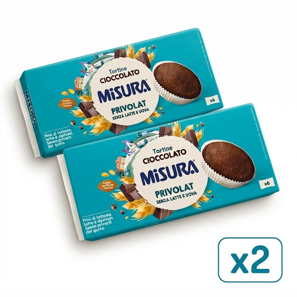 Misura Privolat - Tortine al Cioccolato Senza Latte e Uova - Confezione Scorta