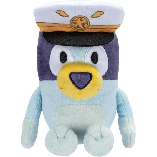 Bluey - Peluche Deluxe Capitan Bluey con Cappello e Dettagli Ricamati Capitano