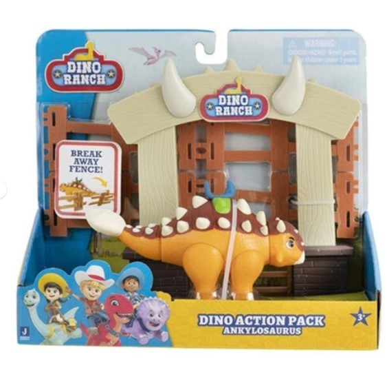 Dino Ranch Action Pack Ankylosaurus - Dinosauro Giocattolo con Recinto