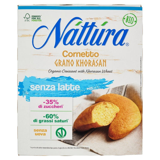 Cornetti Nattura Biologico Senza Latte e Senza Uova con Grano Khorasan 4 Brioche