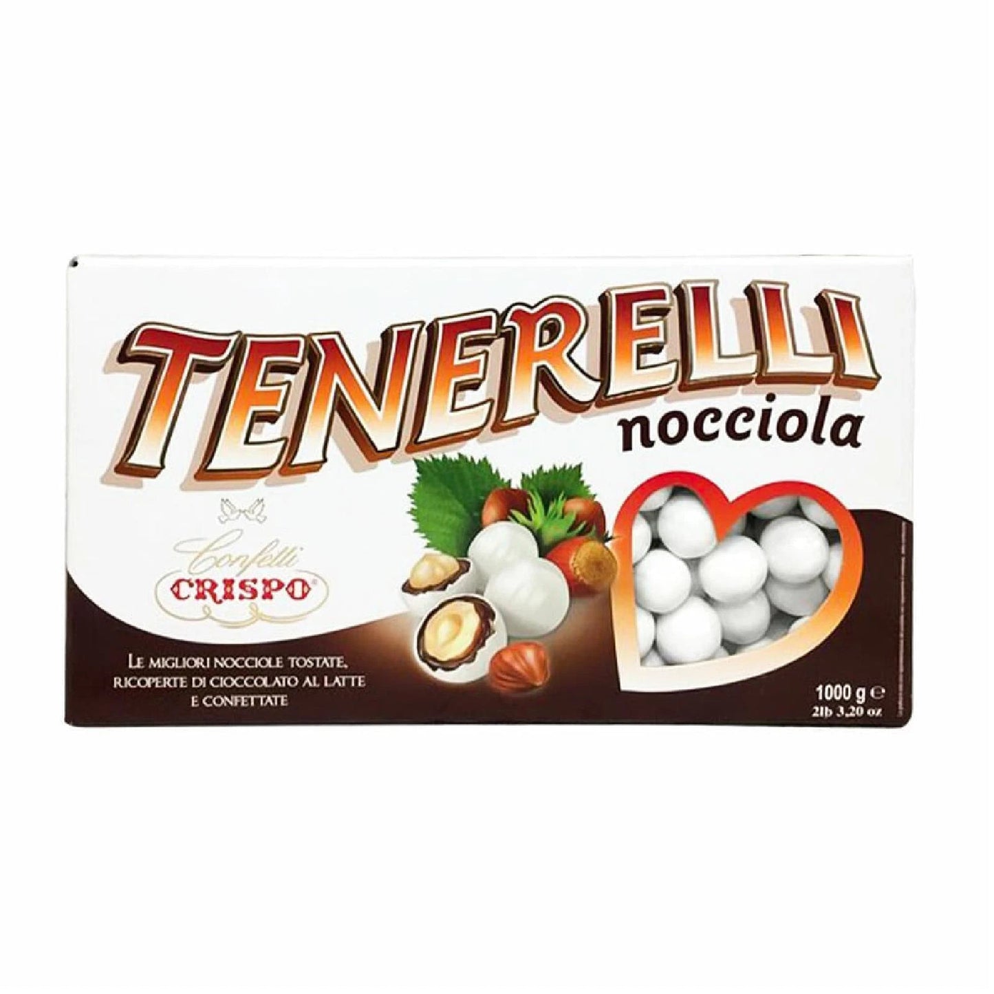 Confetti Crispo Tenerelli Nocciola e Cioccolato al Latte Bianchi - Confezione 1 kg