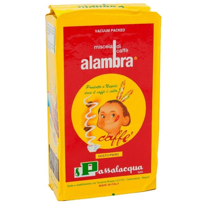 Passalacqua Alambra Caffè Macinato - Confezione Sottovuoto da 250g (Gusto Pieno)