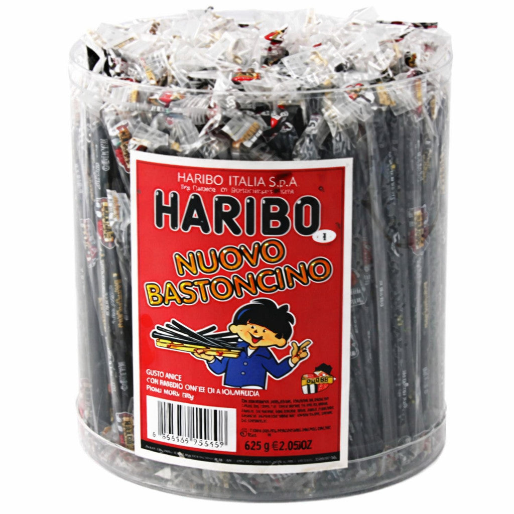 Haribo Nuovo Bastoncino - Barattolo Scorta 150 Caramelle alla Liquirizia e Anice Incartate Singolarmente
