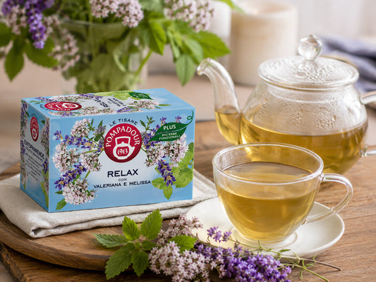 Pompadour Relax Valeriana e Melissa Erbe Funzionali Tisana Senza Glutine 18 bust