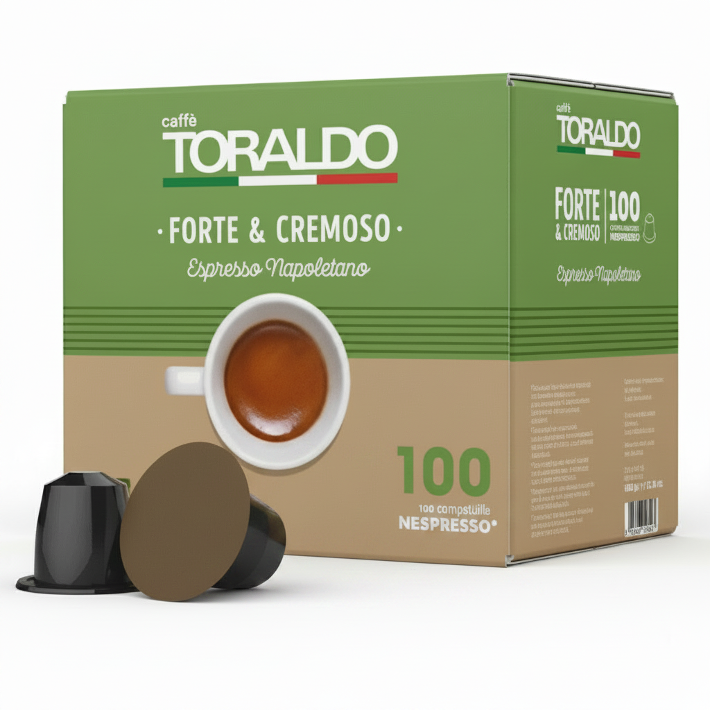 Toraldo Forte & Cremoso Capsule Caffè Compatibili Nespresso - Confezione da 100 Capsule