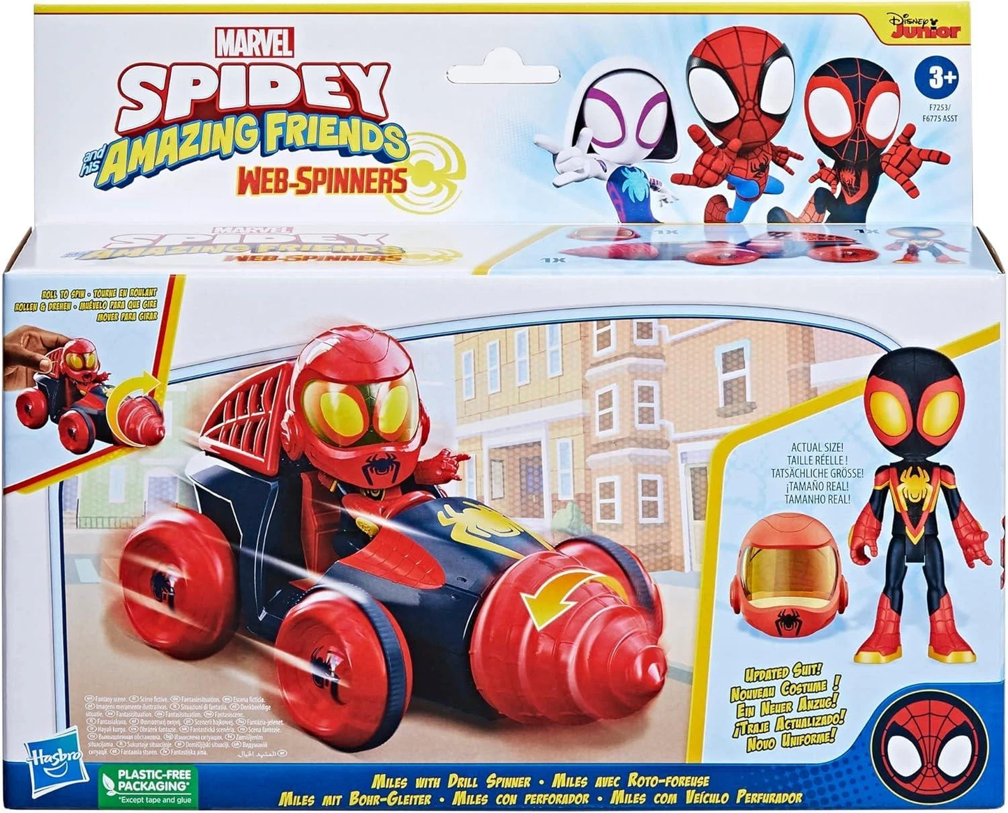 Spider‑Man Miles Morales – Veicolo Trapano con Action Figure