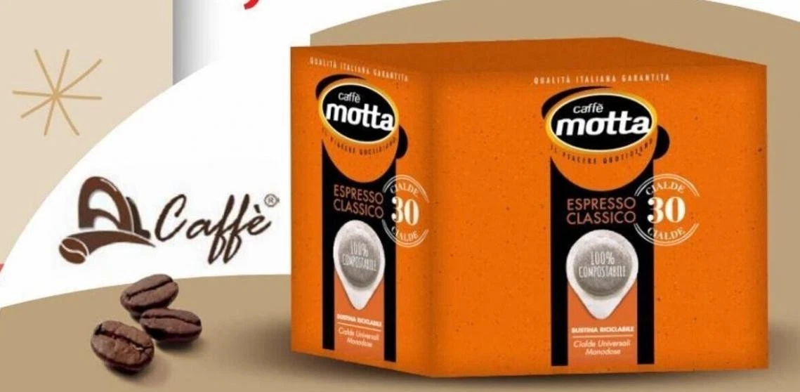 Motta Espresso Classico Caffè Cialde Compostabili ESE 44 mm - Confezione da 30 Cialde