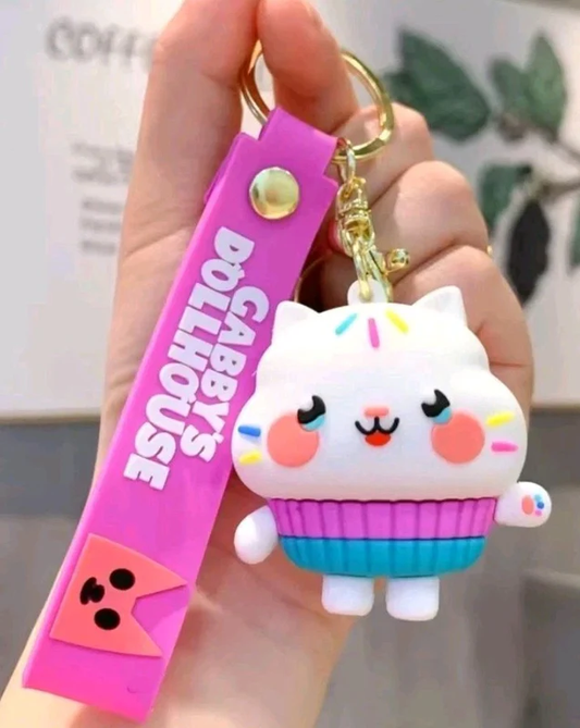 Gabby's Dollhouse - Portachiavi in Gomma a Tema Torta (Cakey Cat)