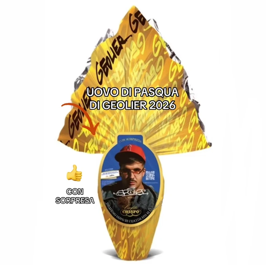 GEOLIER Uovo UFFICIALE 2026 Pasqua Cioccolato Crispo Cioccolata Latte Sorpresa
