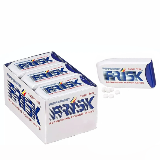 Frisk Peppermint - Box Espositore 12 pz con Astucci di Caramelle Menta Piperita Senza Zucchero