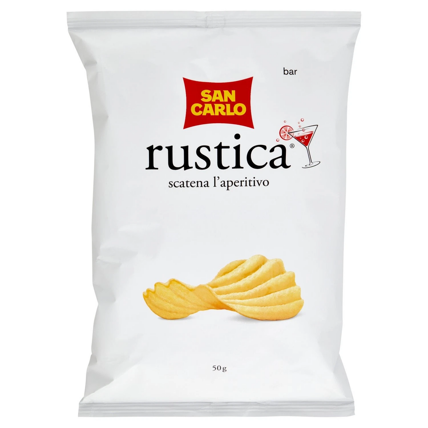 SAN CARLO 10 confezioni di Patatine RUSTICA Classiche Snack Bar 50 gr Aperitivo
