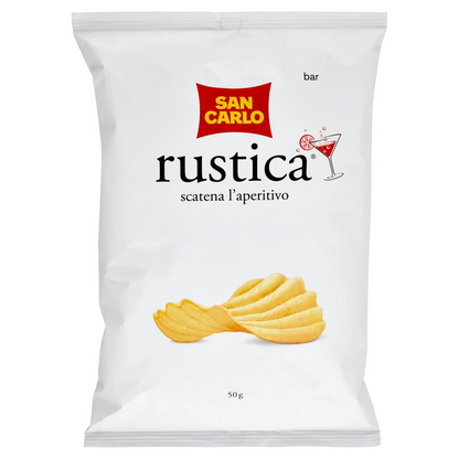 SAN CARLO 10 confezioni di Patatine RUSTICA Classiche Snack Bar 50 gr Aperitivo