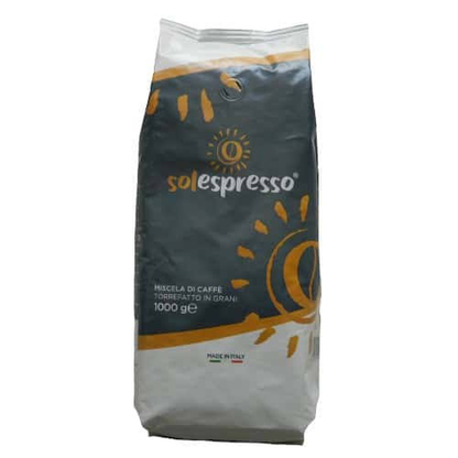 Solespresso Caffè in Grani - Busta da 1kg (Miscela Torrefatta) Intensa e Cremosa