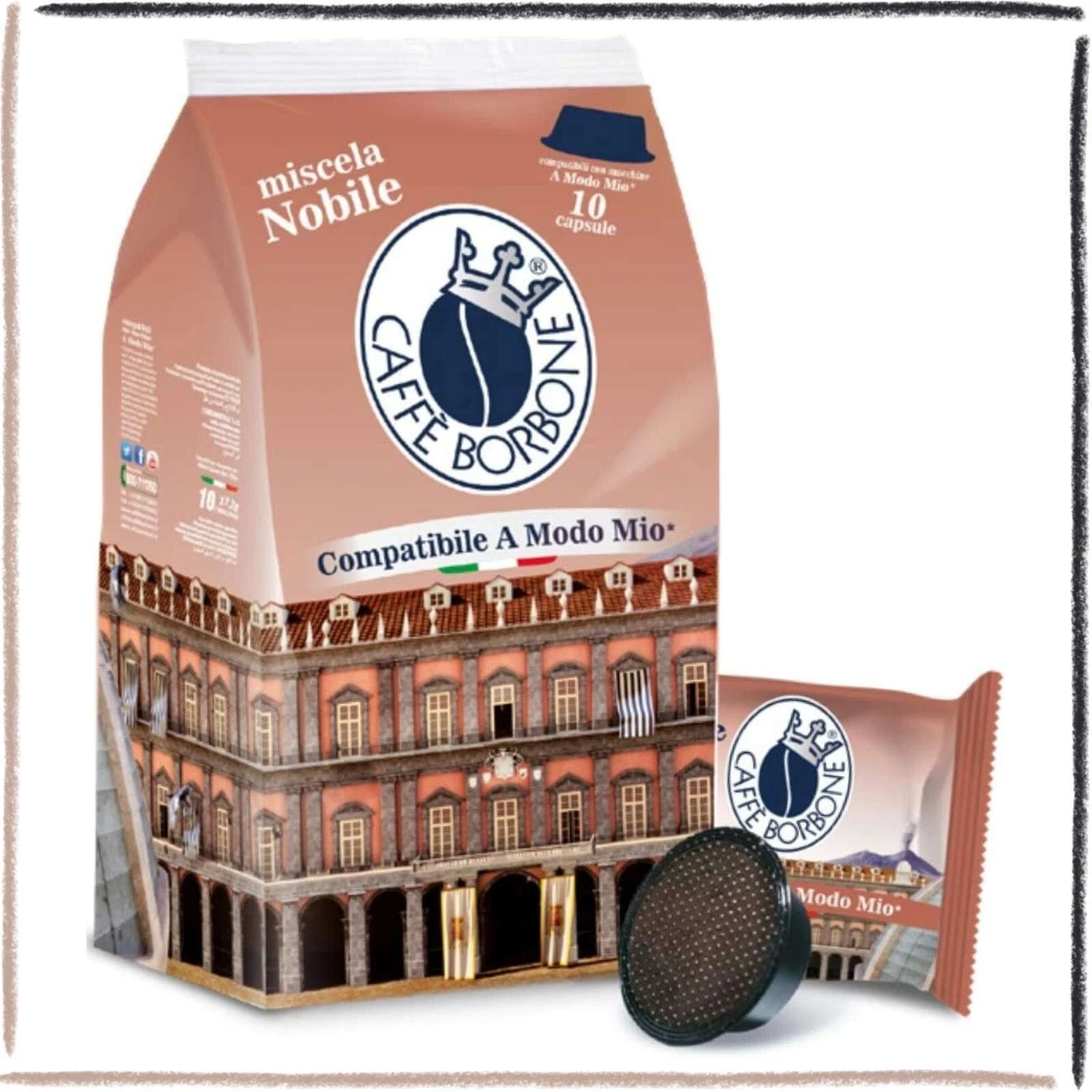 Caffè Borbone Miscela Nobile – Capsule Compatibili Lavazza a Modo Mio (10 pz)