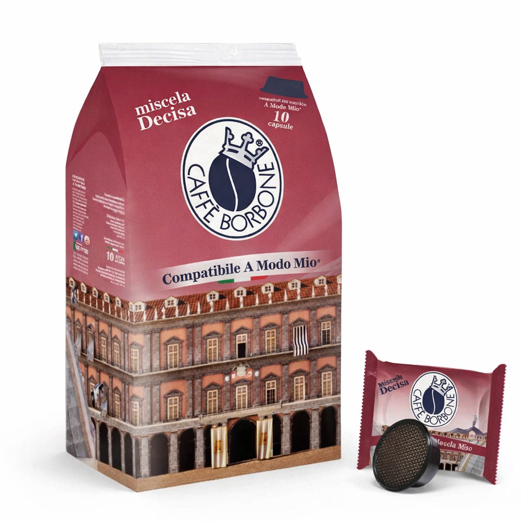 Caffè Borbone Miscela Decisa – Capsule Compatibili Lavazza a Modo Mio (10 pz)