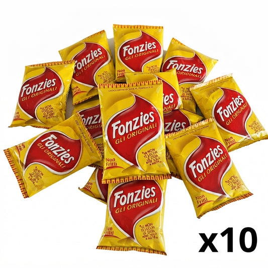 Gruppo di 10 confezioni di Fonzies Gli Originali