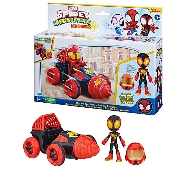 Spider‑Man Miles Morales – Veicolo Trapano con Action Figure