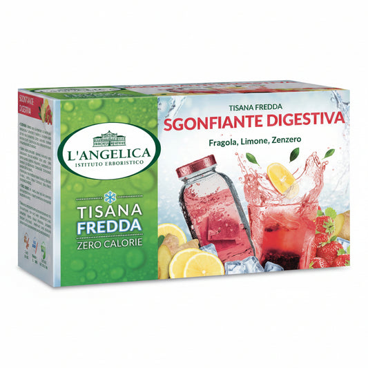 L'Angelica Tisana Fredda Sgonfiante Digestiva Fragola, Limone e Zenzero - Zero Calorie