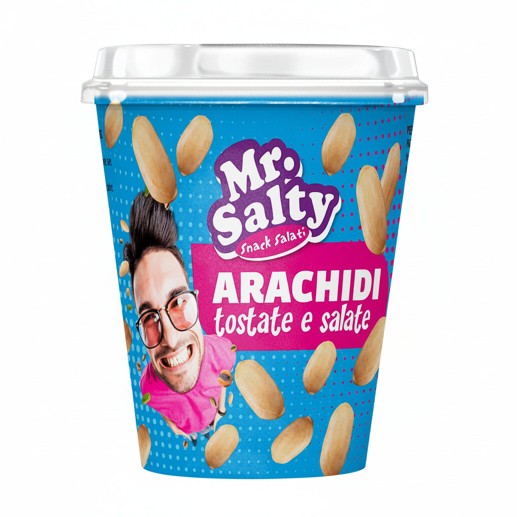 Mr. Salty Arachidi Tostate e Salate - Bicchiere Snack Salati Croccanti