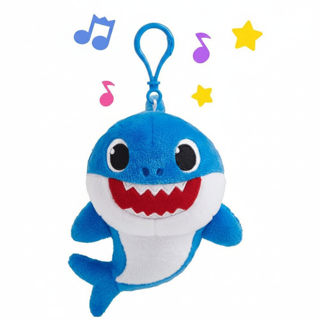 Baby Shark Peluche Blu Portachiave Sonoro