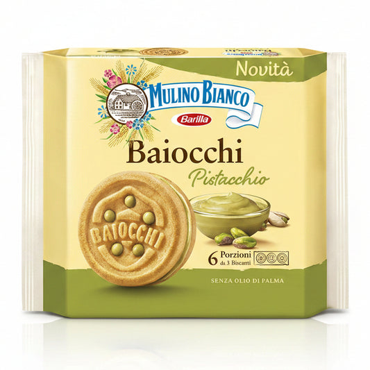 Biscotti Baiocchi Mulino Bianco al Pistacchio - Confezione 6 Monoporzioni