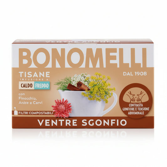 Bonomelli Tisana Ventre Sgonfio con Finocchio, Anice e Carvi - Infusione a Caldo e Freddo