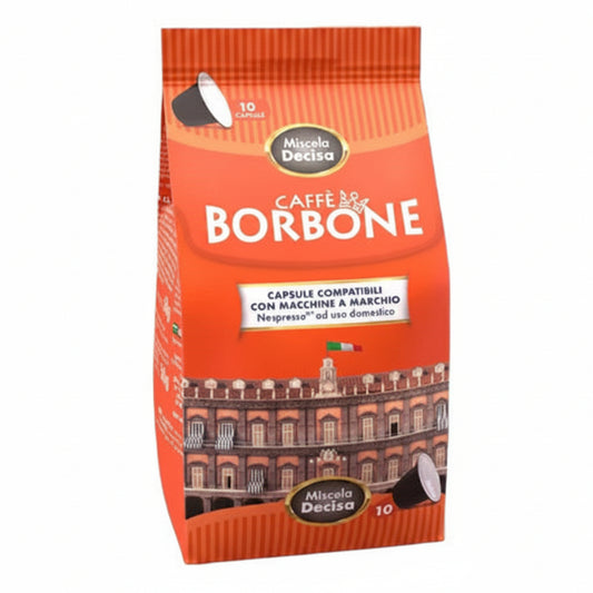 Borbone Miscela Decisa Caffè Capsule Compatibili Nespresso - Confezione da 10 Capsule