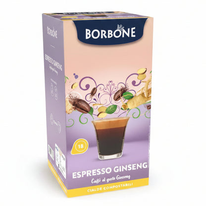 Borbone Cialde Caffè Espresso Ginseng Compostabili ESE 44 mm - Confezione da 18 Cialde