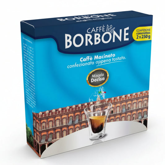 Borbone Miscela Decisa Caffè Macinato per Moka - Confezione Convenienza 2 x 250g (500g)