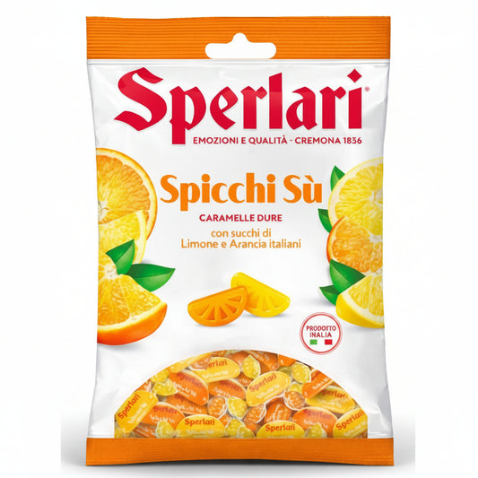 Caramelle Dure Spicchi Sù Sperlari 420 gr - Con Succhi di Limone e Arancia Italiani