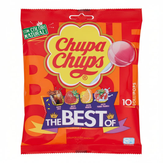 Chupa Chups The Best Of - Busta 10 Lollipops con Lecca Lecca Gusti Assortiti