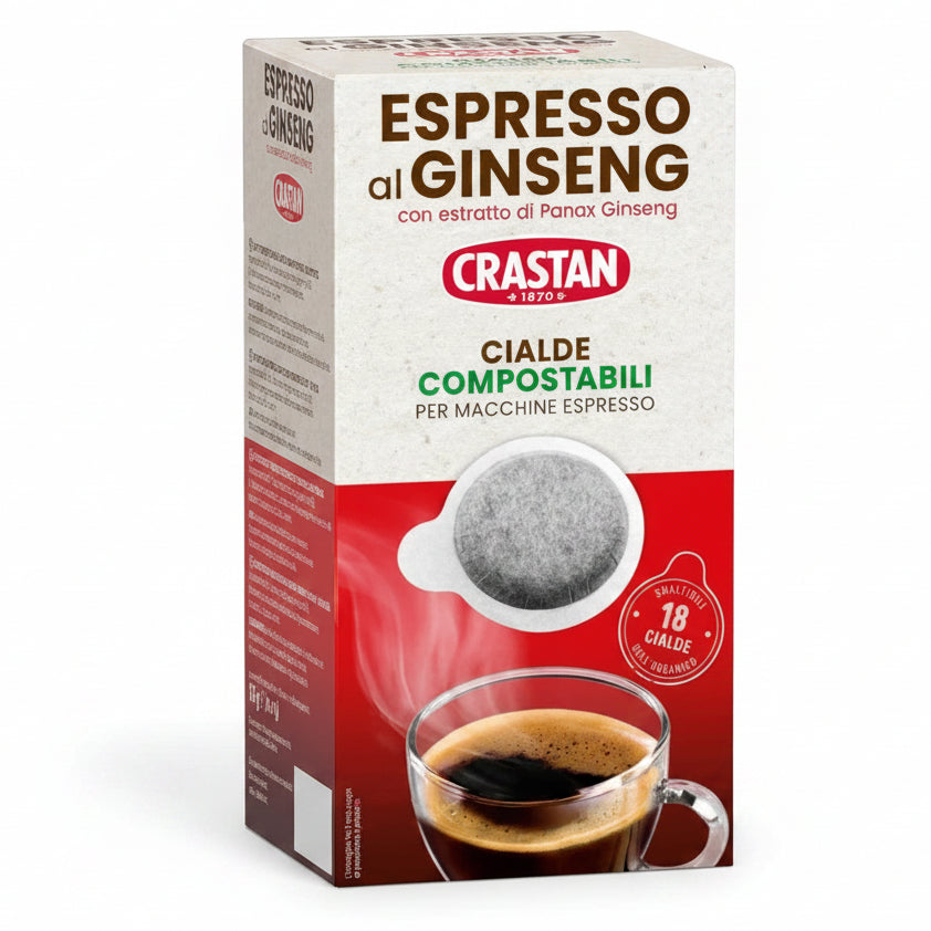 Crastan Espresso al Ginseng in Cialde Compostabili - Confezione da 18 Cialde