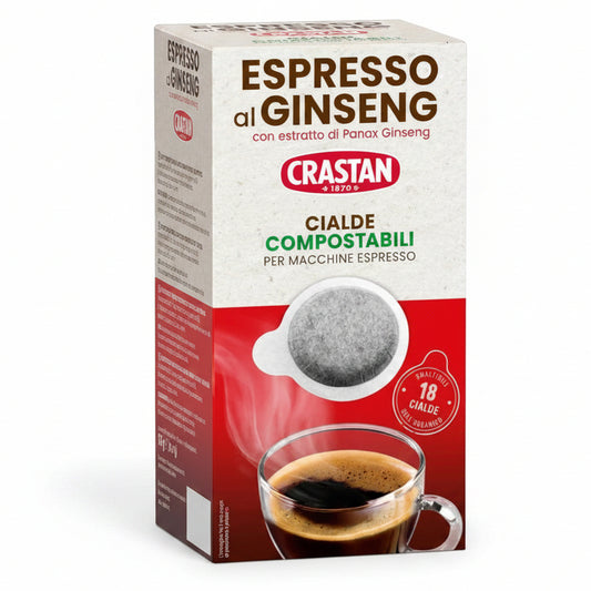 Crastan Espresso al Ginseng in Cialde Compostabili - Confezione da 18 Cialde