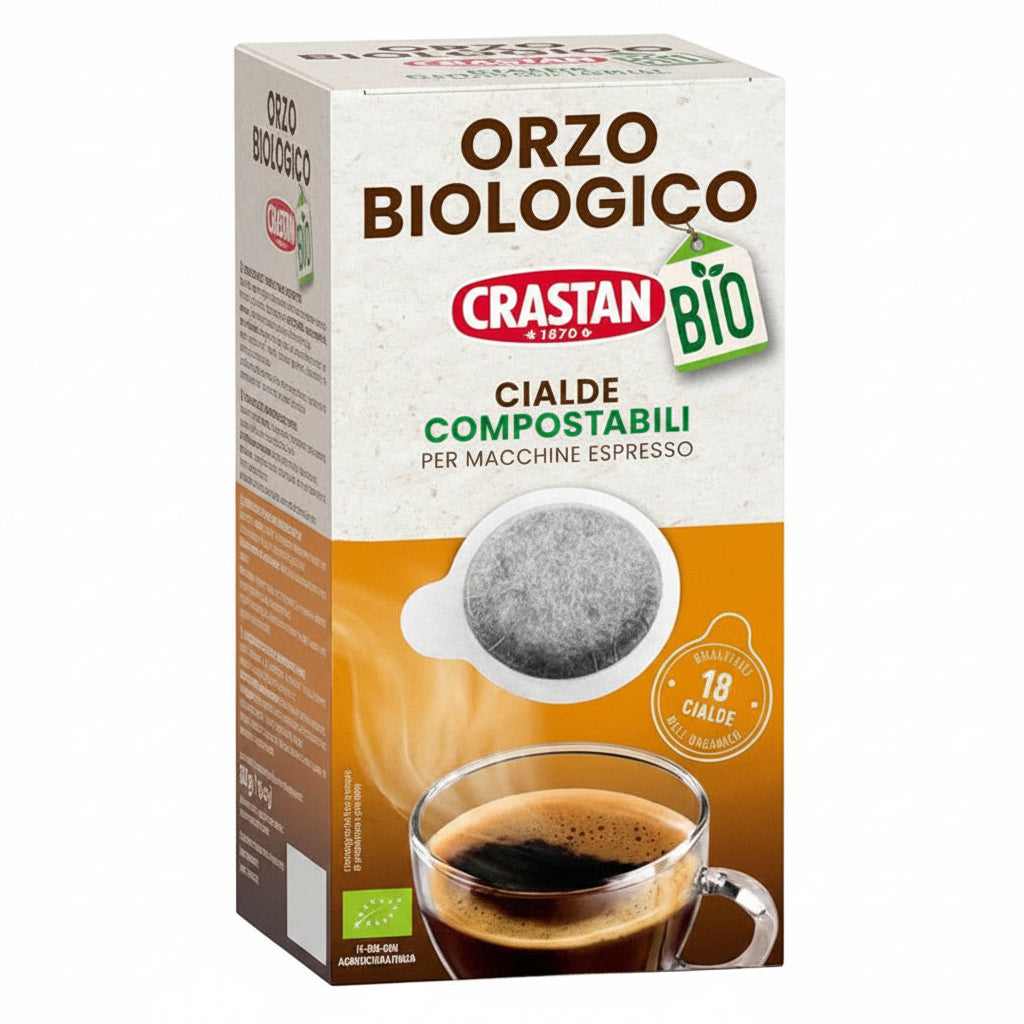 Crastan Orzo Biologico in Cialde Compostabili - Confezione da 18 Cialde