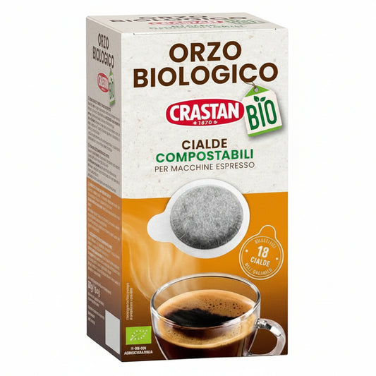 Crastan Orzo Biologico in Cialde Compostabili - Confezione da 18 Cialde