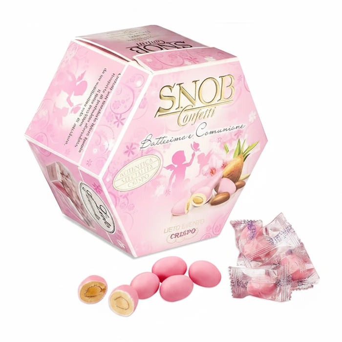 Confetti Crispo Snob Lieto Evento Rosa Battesimo e Comunione - Confezione 500g