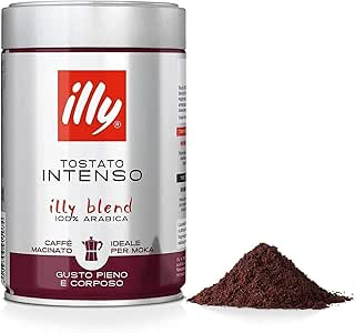 Illy Caffè Macinato Intenso 100% Arabica – Ideale per Moka