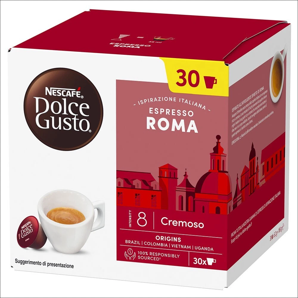 Nescafé Capsule Dolce Gusto Ispirazione Italiana Espresso Roma - Confezione da 30 Capsule