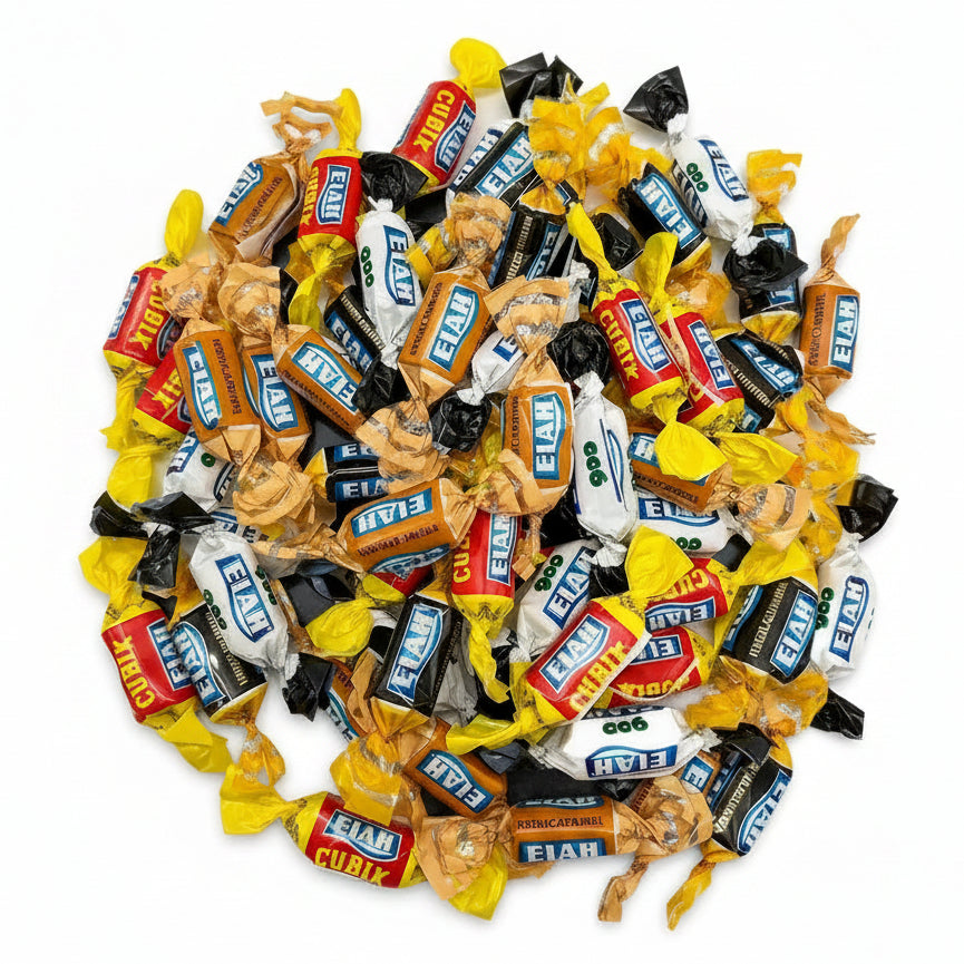 Caramelle Elah Cubix Assortite 1 kg - Caramelle Dure Sfuse Incartate Singolarmente